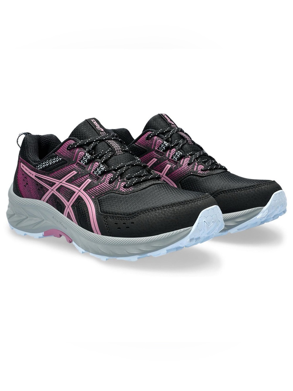 ASICS GEL-Venture 9 Black Soft Berry Women's Trail Running Shoes size 8